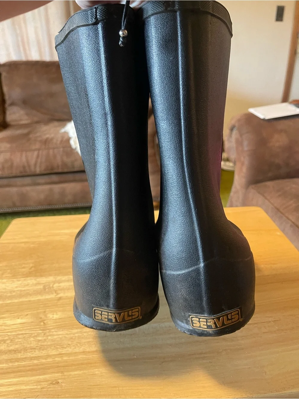 Servus 4 Buckle Men's Black Rubber Over Shoe Boots Size 10